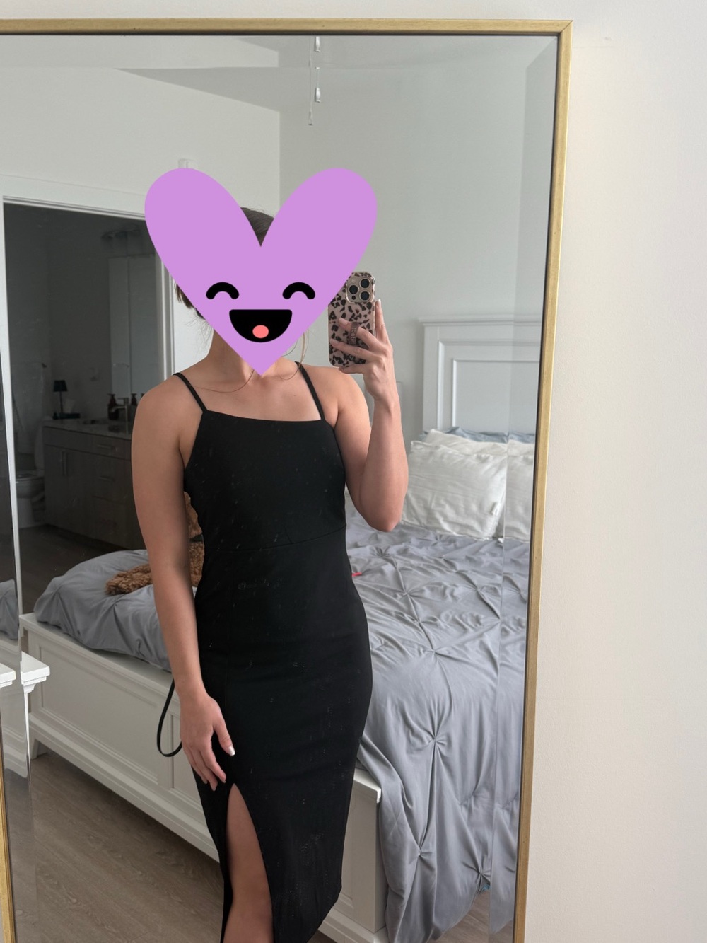 Sleek Black Slip Dress with Side Slit